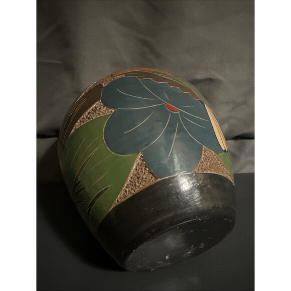 Celia Salazar Costa Rica Pura Vida Incised Vase 5.5” Hummingbird Iguana Turtle - Picture 15 of 16